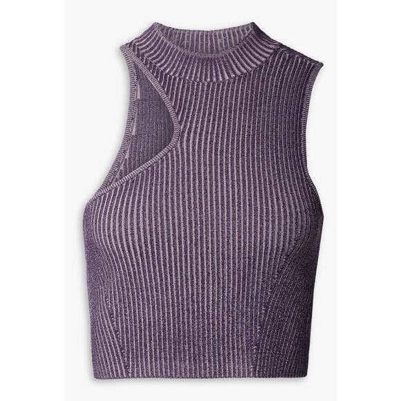 Le Ore Rimini Skirt Size S Purple Rib Knit Slit High Waist $189 retail - Picture 6 of 13